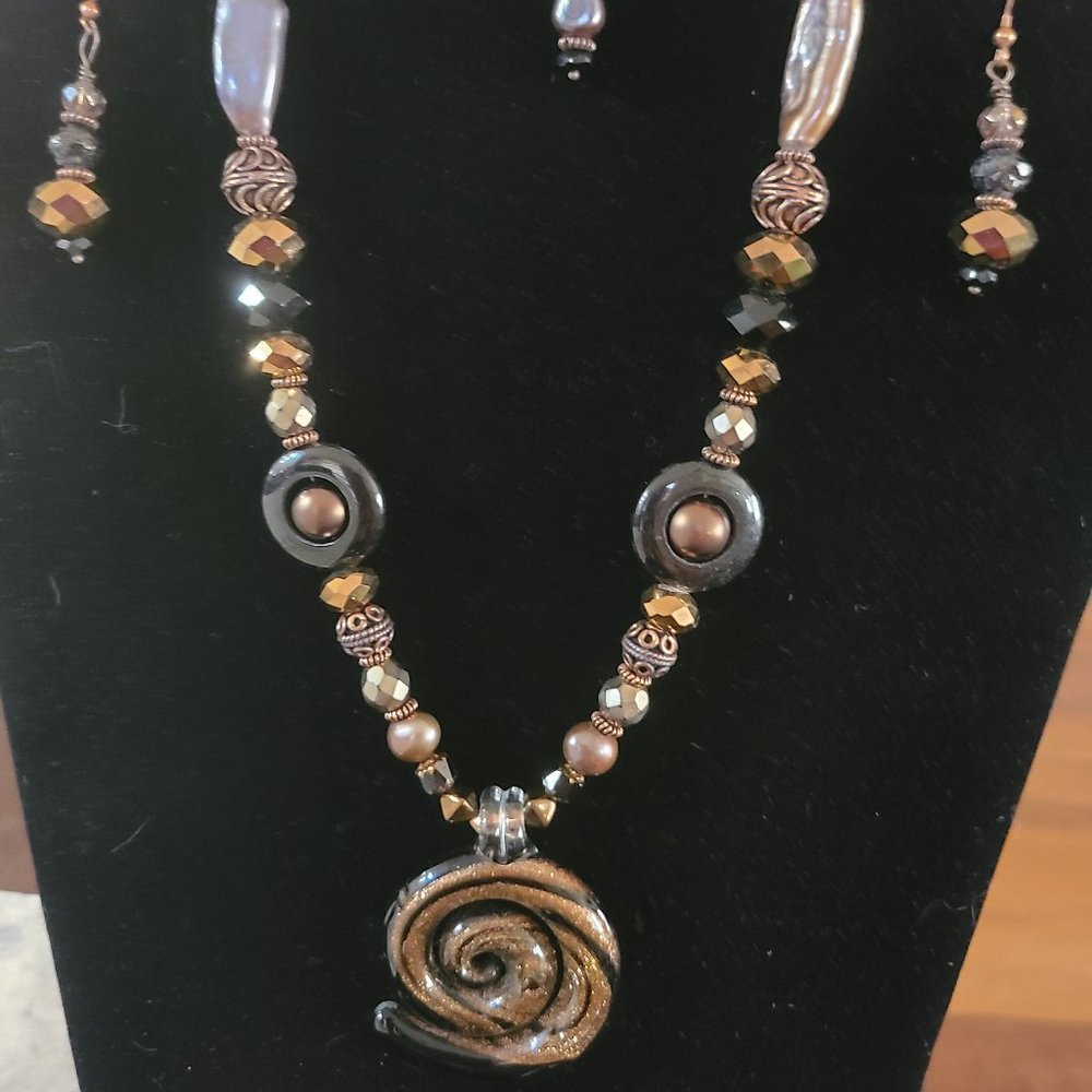 Black & Copper Pendant